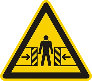 Crushing Hazard Warning Sign PNG Image