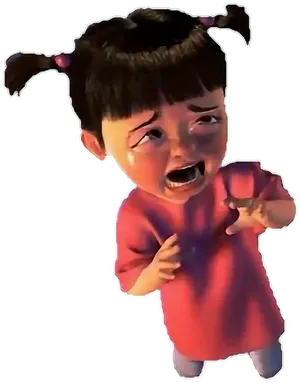 Crying Animated Girl Character PNG Image