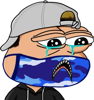 Crying Cartoon Character Emote PNG Image