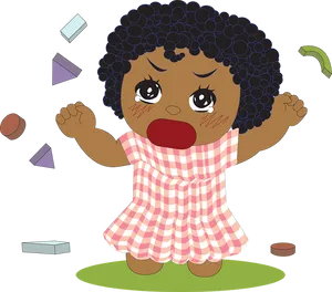 Crying Cartoon Toddler PNG Image