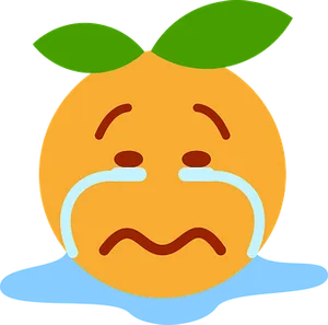 Crying Clementine Emoji PNG Image