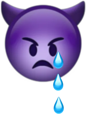 Crying_ Devil_ Emoji PNG Image