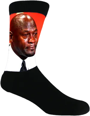 Crying Face Meme Sock PNG Image