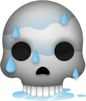 Crying Skull Emoji Illustration PNG Image