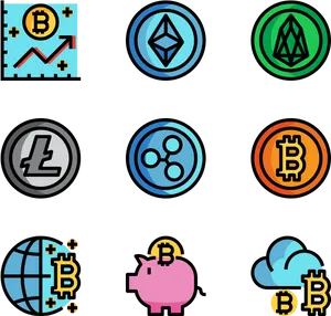 Cryptocurrency Icons Collection PNG
