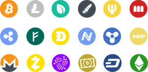 Cryptocurrency Icons Collection PNG Image