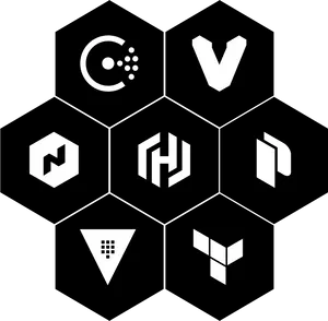 Cryptocurrency Logos Hexagon Pattern PNG