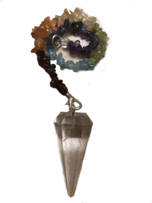 Crystal Pendulumwith Chakra Stones PNG Image