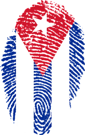 Cuban Flag Fingerprint Art PNG Image