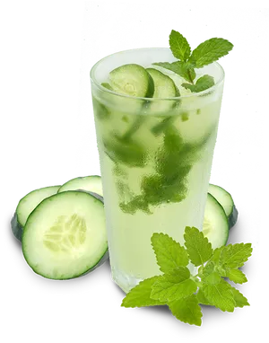 Cucumber Mint Mojito Refreshment PNG Image