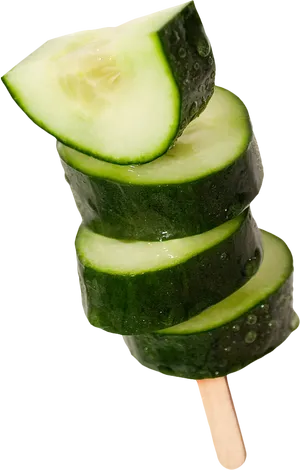 Cucumber Slices Popsicle PNG Image