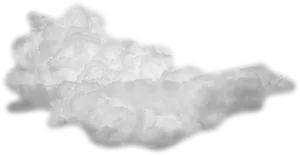 Cumulus Cloud Isolatedon Black PNG Image