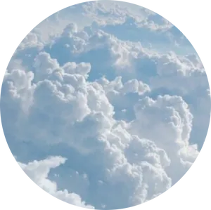 Cumulus Clouds Circle Frame PNG Image