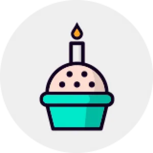 Cupcake Candle Icon PNG Image