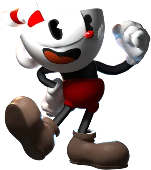 Cuphead Character Pose PNG Image