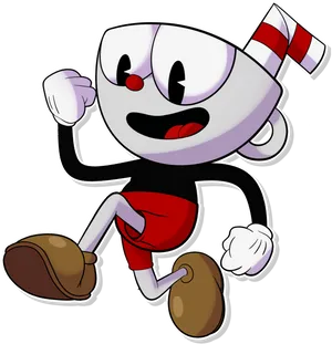 Cuphead Character Pose PNG Image