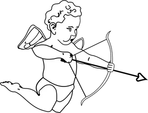 Cupid Archer Outline PNG Image