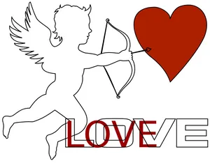 Cupid Arrow Heart Love Graphic PNG Image