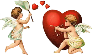 Cupids Heart Love Vintage PNG Image