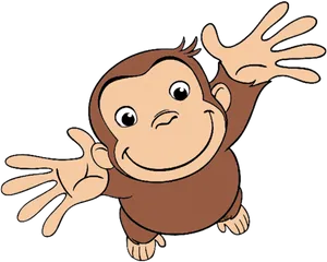 Curious George Happy Gesture PNG Image