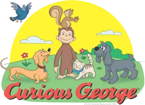 Curious Georgeand Friends PNG Image