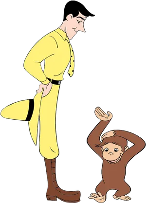 Curious Georgeand The Manin The Yellow Hat PNG Image