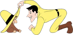 Curious Georgeand The Maninthe Yellow Hat Playtime PNG Image