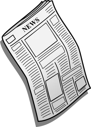 Curled Newspaper Graphic PNG Image