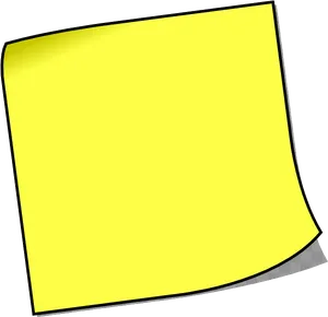 Curled Yellow Sticky Note PNG Image