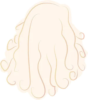 Curly Blonde Hair Cartoon Illustration PNG Image