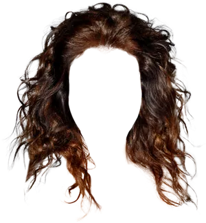 Curly Brown Hair Transparent Background PNG Image