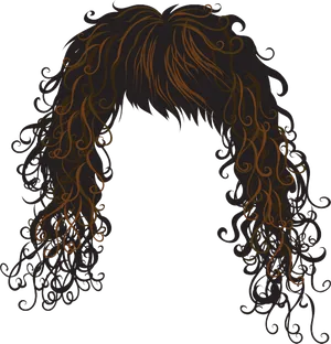 Curly Hair Illustration PNG Image