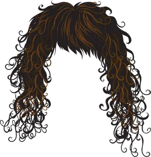 Curly Hair Illustration PNG Image