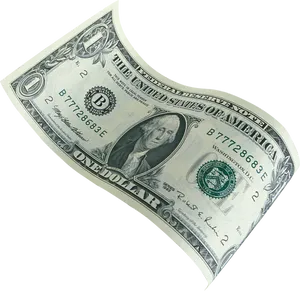 Curved One Dollar Bill PNG Image