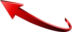 Curved Red Arrow Transparent Background PNG Image