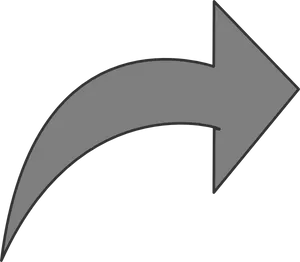 Curved Right Arrow Graphic PNG Image