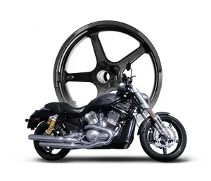 Custom Chopper Motorcyclewith Carbon Wheel PNG Image