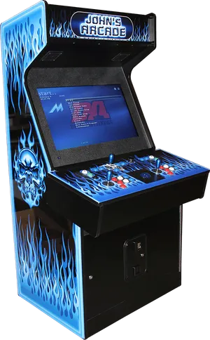 Custom Flame Arcade Cabinet PNG Image