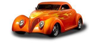 Custom Flame Paint Hot Rod Car PNG Image