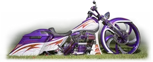 Custom Purple Motorcycleon Grass PNG