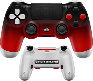 Custom Red Gaming Controller PNG Image