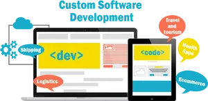 Custom Software Development Concept PNG Image