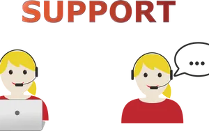 Customer Support Representatives Cartoon PNG Image