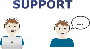 Customer Support Representatives Cartoon PNG Image