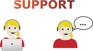 Customer Support Representatives Illustration PNG Image