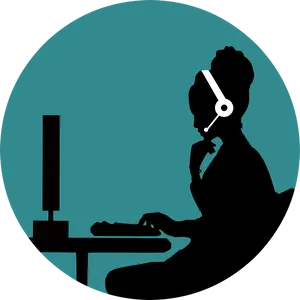 Customer Support Silhouette PNG Image