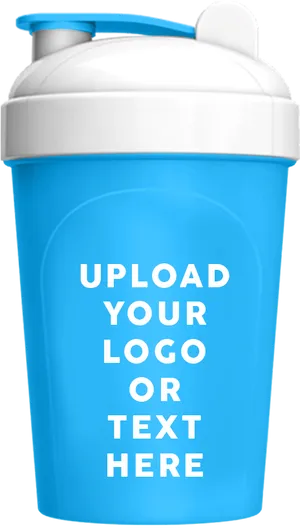 Customizable Blue Protein Shaker Mockup PNG Image