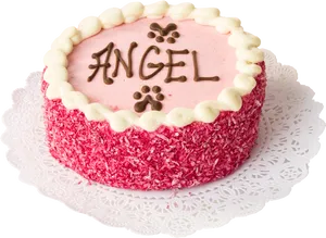 Customized Pink Cake Angel PNG Image