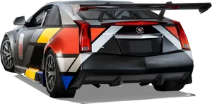 Customized Race Car Rear View PNG Image