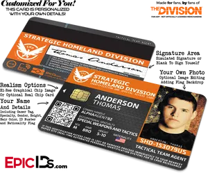 Customized Strategic Homeland Division I D Cards PNG Image